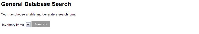 Generic database search form generator