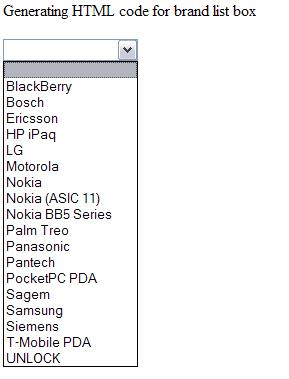 Choose and generate inventory web page