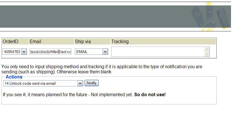 Email notification choices